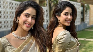 Divine! Janhvi Kapoor epitomises luxury in golden silk saree