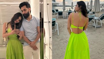 Dubai Diaries: Mouni Roy turns sass quotient in ruffle lime green cutout dress