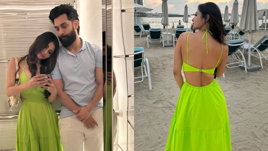 Dubai Diaries: Mouni Roy turns sass quotient in ruffle lime green cutout dress 876693