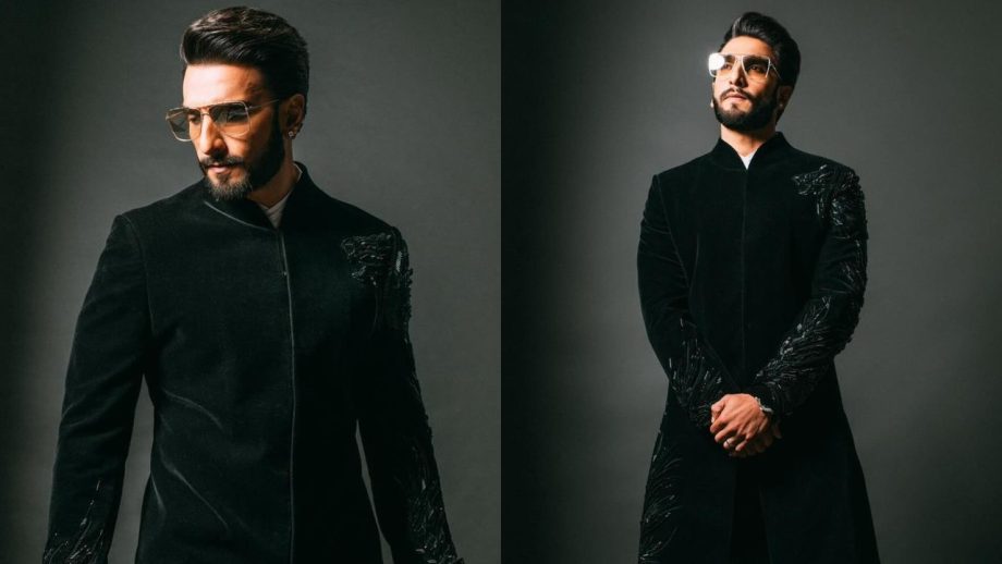 Ranveer Singh is dreamboat personified in sequin motif black Bandhgala 877586