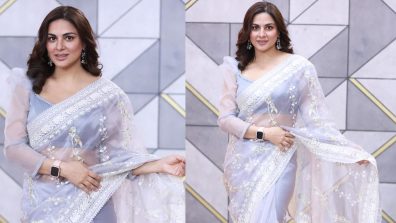 Shraddha Arya Is A Vision In See-through Saree With Diamond Earrings