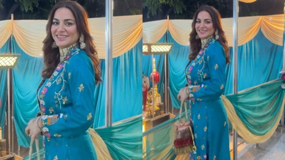 Shraddha Arya twirls in ethnic teal blue co ord set, take cues 878330