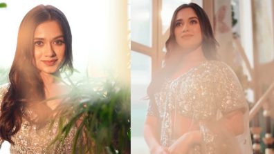 Traditional Beauty: Jannat Zubair astounds in heavily embellished silver lehenga set