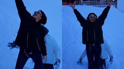 Watch: Hansika Motwani caught in goofy snow fight in France