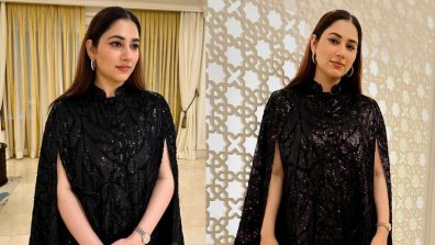 Disha Parmar Rocks Royal Look In Black Cape Top & Pants, See Photos