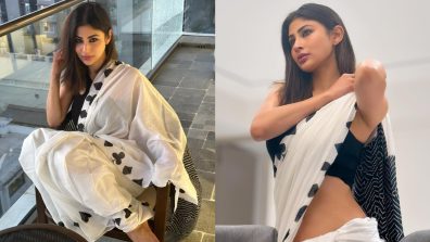 White Saree, Black Blouse & Smokey Eyes: Mouni Roy’s Homesick Vibe