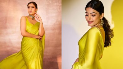 Nayanthara Vs Rashmika Mandanna: Who Looks Sexy In A Lemon Yellow Satin Saree