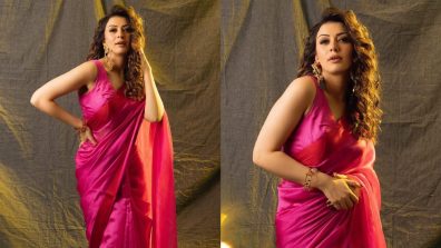 Hansika Motwani Slays In Hot Pink Satin Saree With Huge Chandbaliyan, Check Out