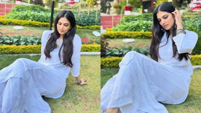 Malavika Mohanan’s Serene Beauty In White Chikankari Kurta Amidst Lush Greenery