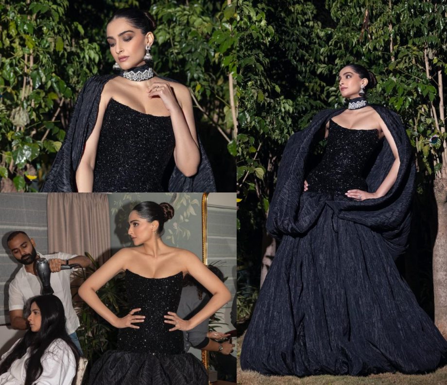 Sonam Kapoor Makes Bewitching Entry To A Party In Black Shimmery Gown ...