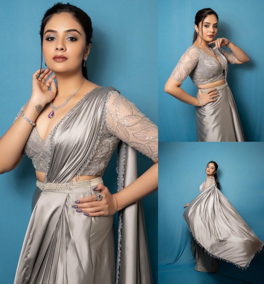 3 Classic Drape Sarees from Sreemukhi's Closet Perfect Picks for Your Sangeet Ceremony 895153