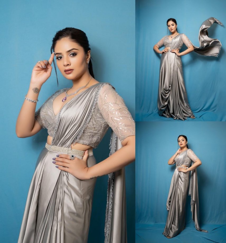 3 Classic Drape Sarees from Sreemukhi's Closet Perfect Picks for Your Sangeet Ceremony 895152