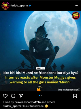 MADDOCK FILMS’ ‘MUNJYA’, INDIA'S FIRST CGI ACTOR BECOMES INTERNET’S NEWEST MEME SENSATION! 896385