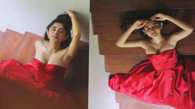 [Photos] Kanika Mann Looks Stunning In Elegant Red Corset Gown With Tube Neckline