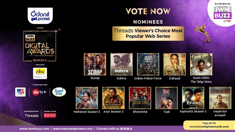 Vote Now: Most Popular Web Series: Scoop, Kohrra, Indian Police Force, Dahaad, Scam 2003: The Telgi Story, Maharani Season 3, Asur Season 2, Showtime, Taali, Aspirants Season 2 897270