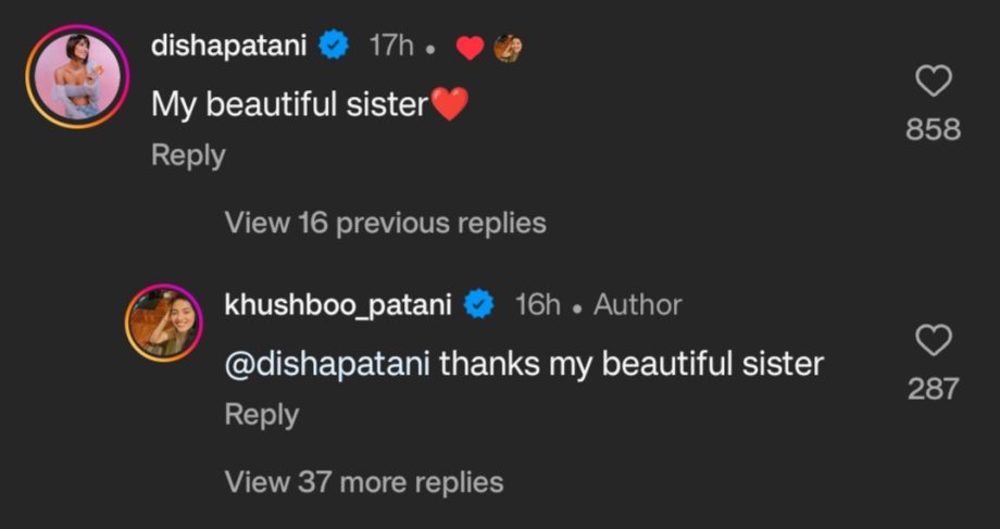 Disha Patani showers love on 'beautiful sister,' Khushboo as she posts beautiful images 902423