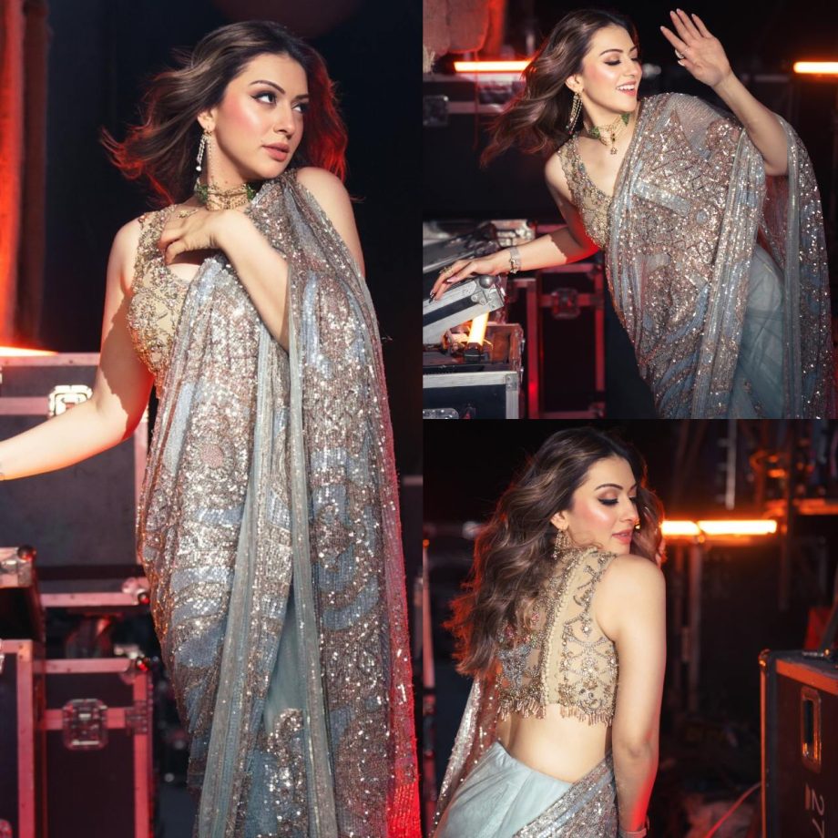 Hansika Motwani Exudes Elegance In Pastel Blue Saree With Designer Blouse, See Pics! 899281