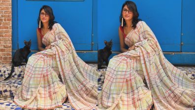 KMTMG Sriti Jha Looks Classy In Checkered Cotton Saree, See Photos