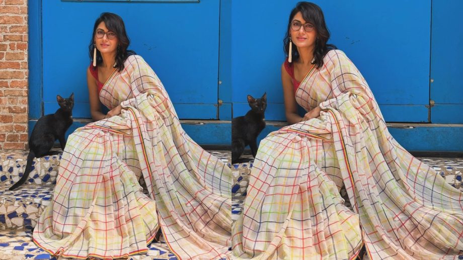 KMTMG Sriti Jha Looks Classy In Checkered Cotton Saree, See Photos 900692