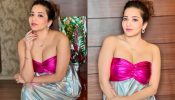 Monalisa Looks Stunning In A Strapless Metallic Dress With Silver Earrings, See Photos! 900141