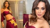 Suhagan Chudail Actress Nia Sharma Stuns In Silk Maroon Blouse And Slit Skirt 898512