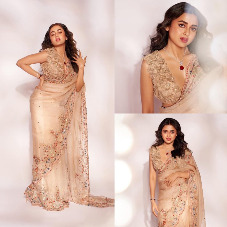 Tejasswi Prakash's Bold Blouse Designs Make Her Look Stunning In Saree 903469