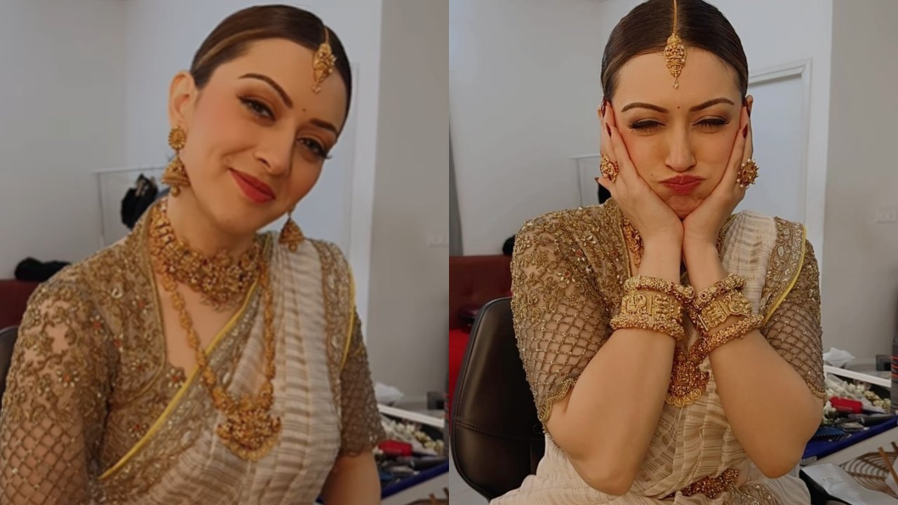 Watch: Hansika Motwani Channels Her Typical South Indian Woman Vibes In Golden  Traditional Lehenga 901239