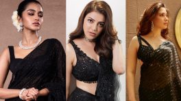 Elevate Your Black Saree Look With Stunning Blouse Designs Inspired By Anupama Parameswaran, Kajal Aggarwal, and Tamannaah Bhatia
