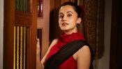 Taapsee Pannu Slays in Black Saree with Red Halter Neck Blouse