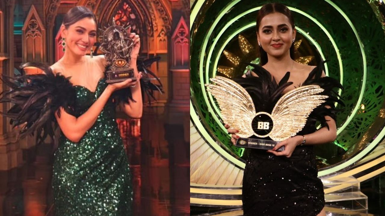 Bigg Boss OTT S3 Winner Sana Makbul's Feathery Dress Draws Comparisons To Tejasswi Prakash's Winning Outfit 910994