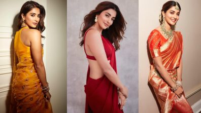 Pooja Hedge’s Ultra-glam Saree Blouse Designs To Make You Look Sensational