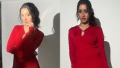 Stree 2 Actress Shraddha Kapoor Turns Heads In Red Bodycon Dress With Heart-Shape Earrings