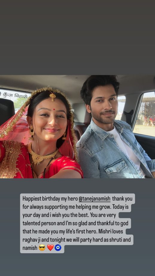 Mishri Lead Shruti Bhist Wishes Namish Taneja On His 30th Birthday; Thanks Him For Being Her Life's First Hero 917466