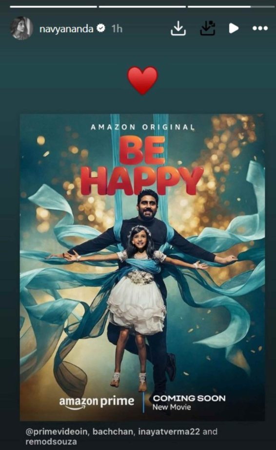 Navya Nanda cheers for mama Abhishek Bachchan as the poster of 'Be Happy' gets released 918949