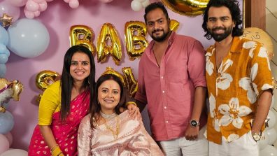 Devoleena Bhattacharjee Radiates Joy in Pastel Pink Saree at Celestial-Themed Baby Shower