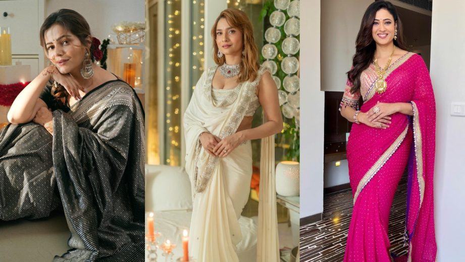 Diwali Fashion Goals: Rubina Dilaik, Shweta Tiwari, and Ankita Lokhande's Saree -Jewelry Choices One Must Try 924044