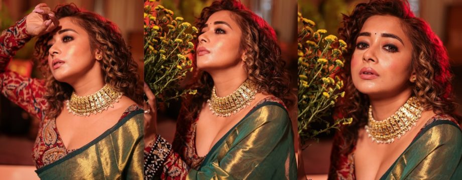 Diwali Glam: Jasmine Bhasin, Shivangi Joshi, and Tina Dutta Dazzle in Stunning Sarees 924168