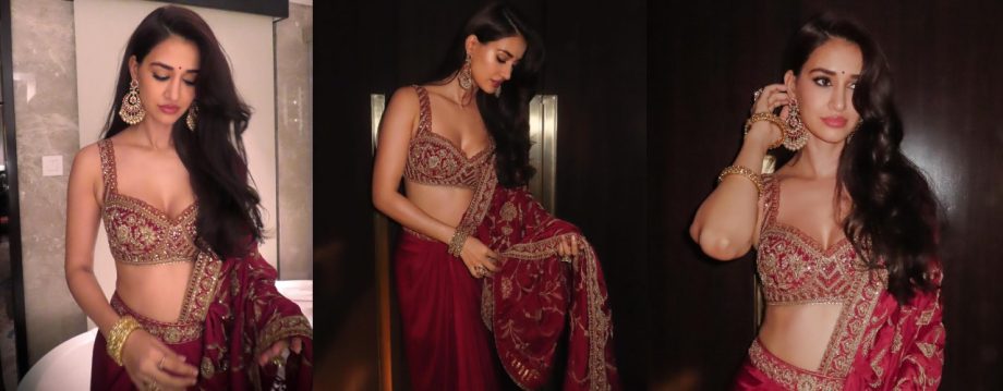 Red Saree Face-Off: Disha Patani and Meenakshi Chaudhary Stun in Festive Finery 924030