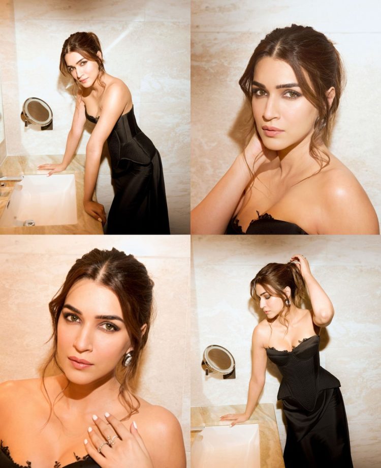 Kriti Sanon Stuns In Black Corset Trail Gown, Sizzling Photos From Bathroom Goes Viral 927250