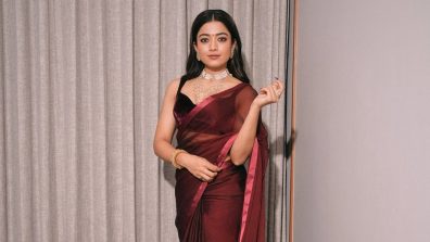 Rashmika Mandanna’s Stunning Customized Saree Look for Pushpa Trailer Launch