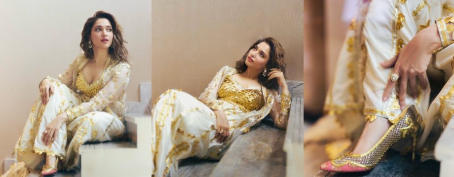 Tamannaah Bhatia Turns 'Golden Girl' In A White Anarkali, Rasha Thadani And Kajal Aggarwal React 926913