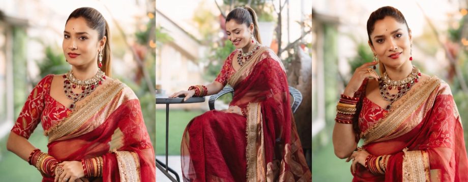 All Eyes on Ankita Lokhande And Her Bold, Beautiful, and Timeless Red Saree Look 929200