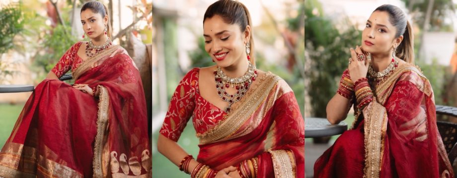 All Eyes on Ankita Lokhande And Her Bold, Beautiful, and Timeless Red Saree Look 929201