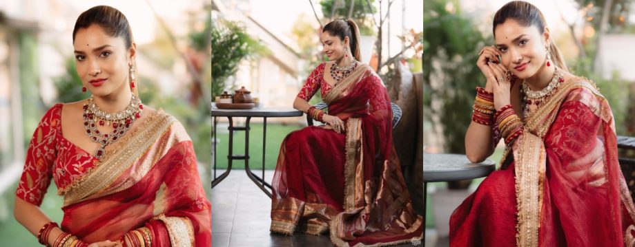 All Eyes on Ankita Lokhande And Her Bold, Beautiful, and Timeless Red Saree Look 929202