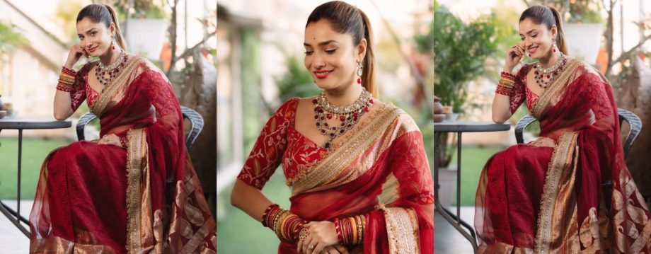 All Eyes on Ankita Lokhande And Her Bold, Beautiful, and Timeless Red Saree Look 929199