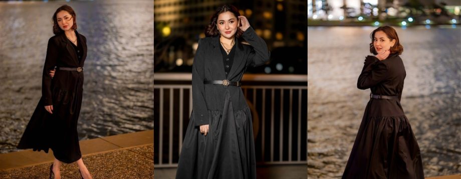 Hania Amir Redefines Bossy Chic with a Cozy Black Dressing and Bold Accessories 930527