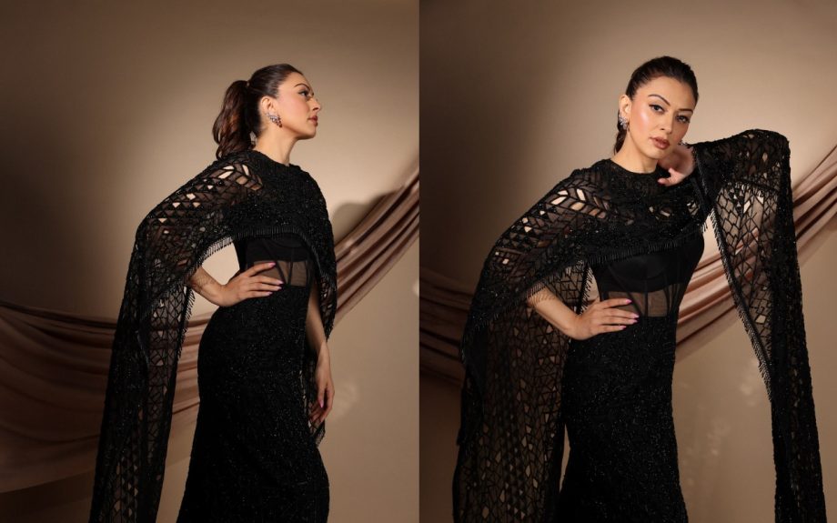 Hansika Motwani Channels Goddess Vibes in Her Black Embroidered Dress 929956