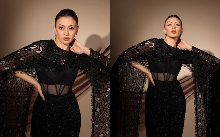 Hansika Motwani Channels Goddess Vibes in Her Black Embroidered Dress 929957