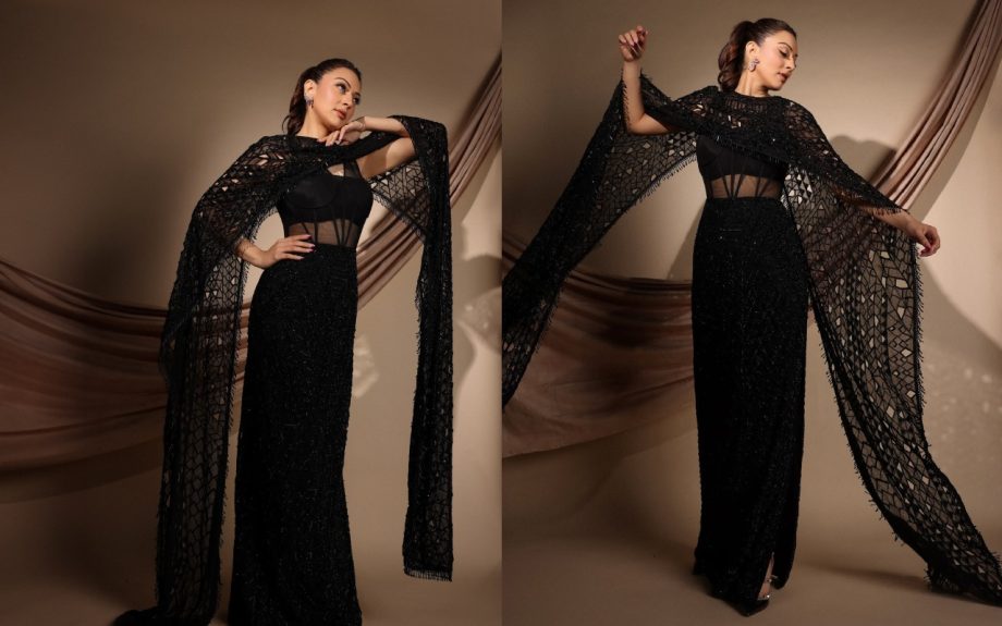 Hansika Motwani Channels Goddess Vibes in Her Black Embroidered Dress 929958