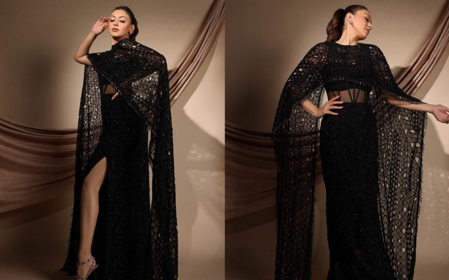 Hansika Motwani Channels Goddess Vibes in Her Black Embroidered Dress 929959